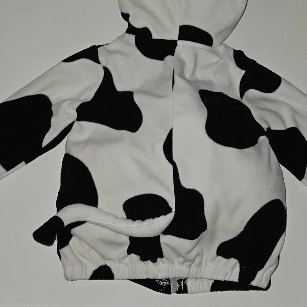 Carter's Black White Cow Halloween Costume Baby 12 Months Hooded JACKET ONLY